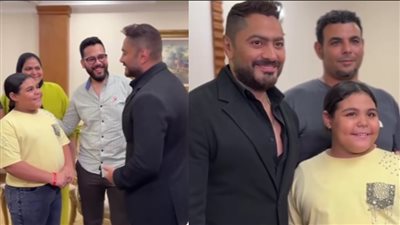 وفى بوعده، كواليس مقابلة تامر حسني الطفلة هايدي بطلة 