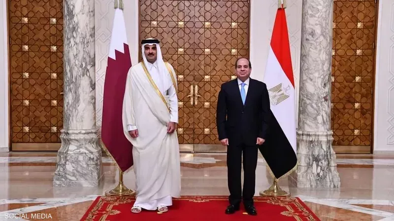 السيسي وأمير قطر،