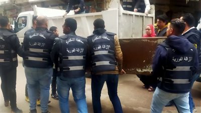 حملات مكبرة لإزالة الإشغالات والتعديات بأحياء شرق ووسط والجمرك في الإسكندرية