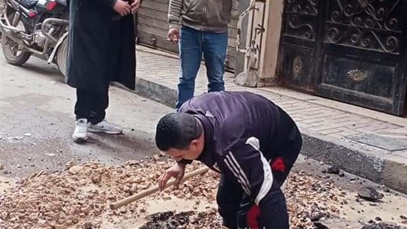 كسر في ماسورة مياه
