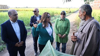 وزيرة التنمية المحلية توجه بسرعة جمع قش الأرز للاستفادة منه