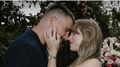 تايلور سويفت تكشف تفاصيل اختيار ترافيس كيلسي لـ خاتم خطوبتها (فيديو)