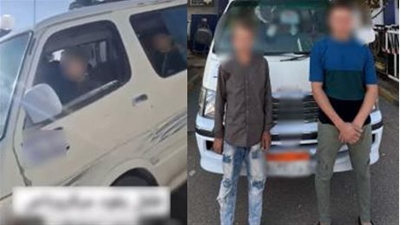 ضبط طفل يقود ميكروباص