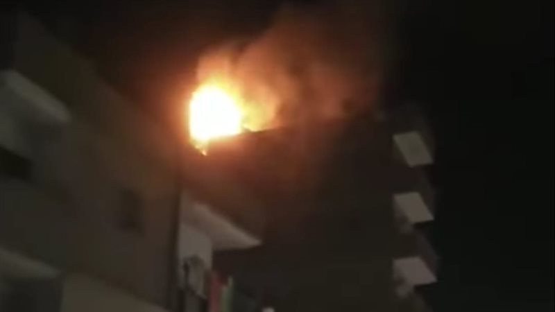 حريق ببرج سكني بطوخ،