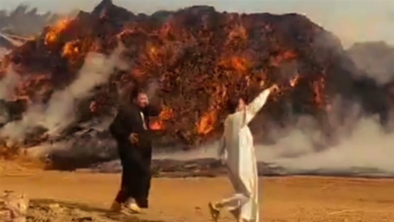 حريق يلتهم شونة كتان