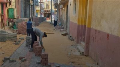  بتكلفة 12,5 مليون جنيه، تركيب بلاط إنترلوك بعدد من شوارع البحيرة 