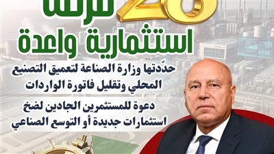 لزيادة الإنتاج المحلي، تفاصيل طرح 28 فرصة استثمارية في الصناعة 