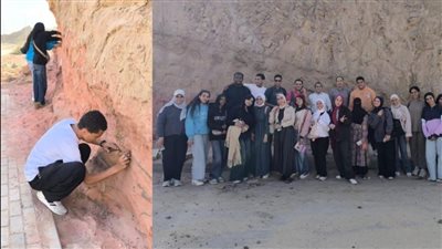 جامعة القاهرة الأهلية تنظم أول رحلة جيولوجية ميدانية لطلاب كلية العلوم 