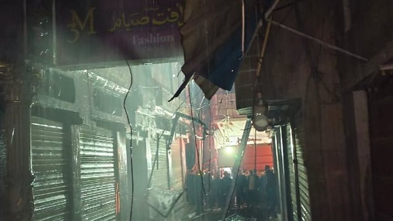حريق مخزن ملابس بالمنصورة،