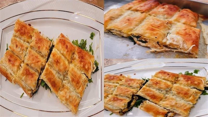 الجلاش بالسبانخ والدجاج،