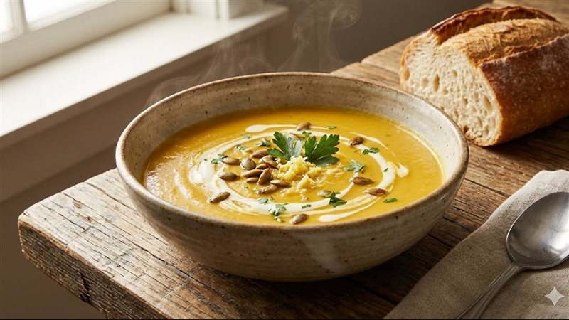 شوربة قرع عسلي بالزنجبيل
