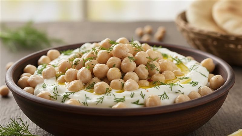سلطة الحمص بالزبادي