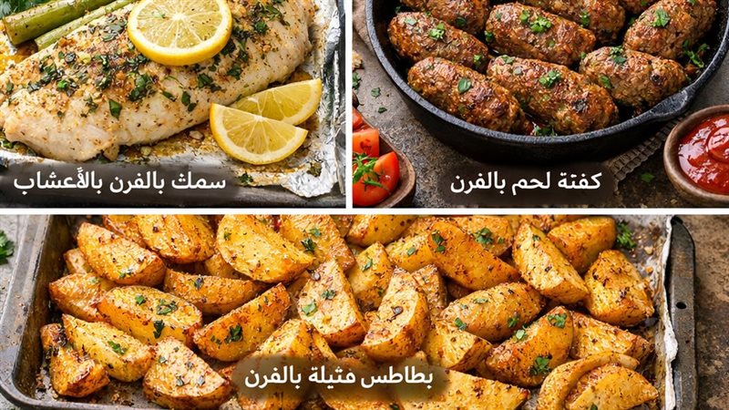 أكلات صحية في الفرن