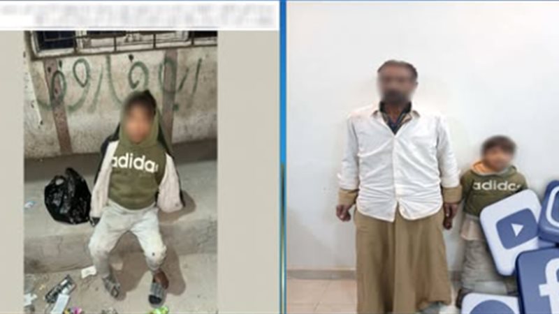  أب ترك طفله فى الشارع