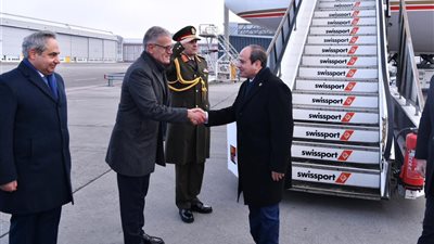 لقطات من وصول الرئيس السيسي زيورخ للمشاركة في منتدى دافوس 2026 