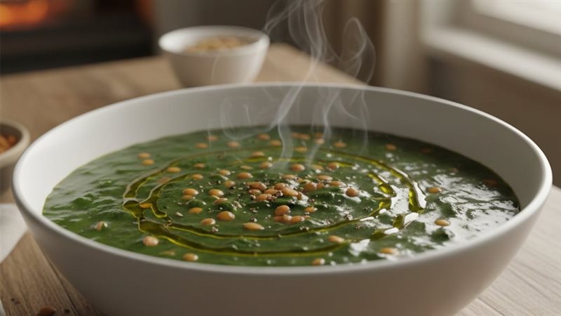 شوربة السبانخ والعدس