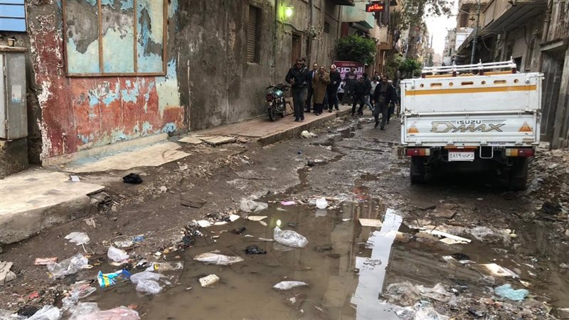 كسر ماسورة مياه بالمنصورة،