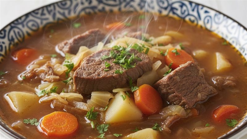 شوربة الكرنب باللحمة