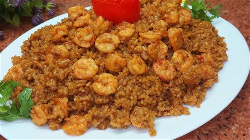 الأرز الصيادية بالجمبري،