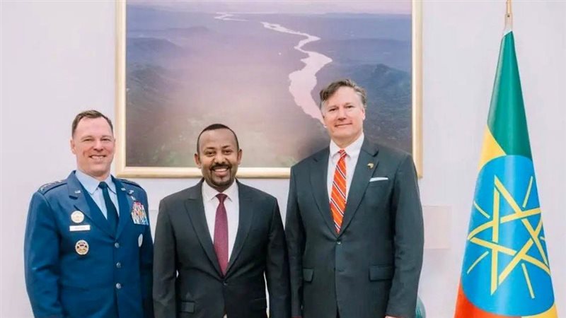 آبي أحمد أثناء استقبال
