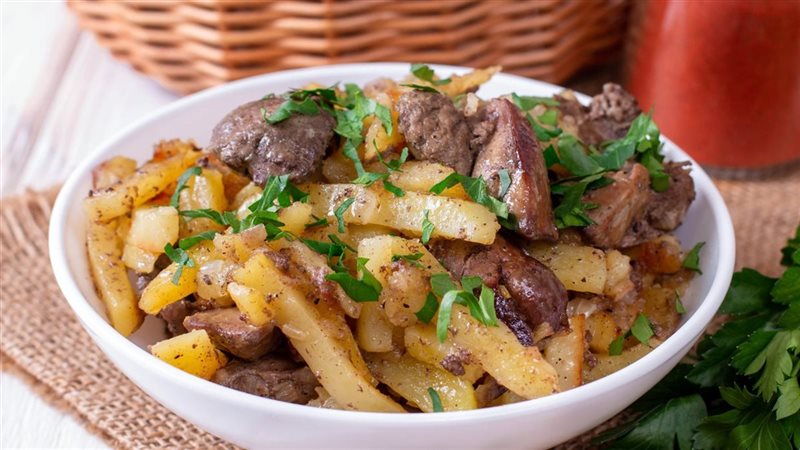 بطاطس بالكبدة