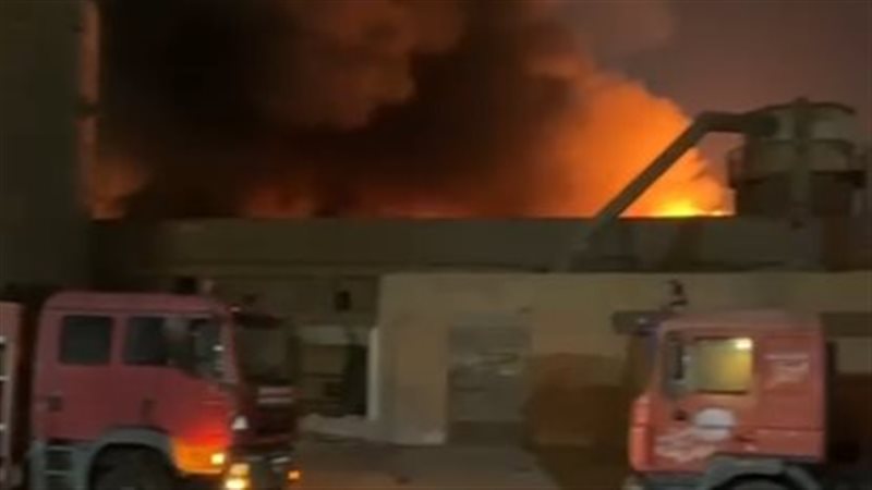 حريق مصنع أخشاب بأكتوبر