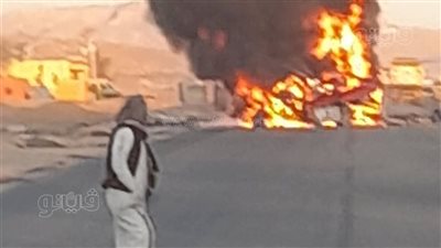 مصرع وإصابة 8 أشخاص في حادث تفحم سيارتين بعد اصطدامهما بأسوان (صور)  
