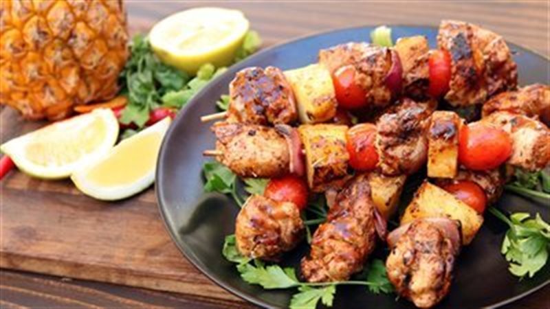 كباب الدجاج المشوي،