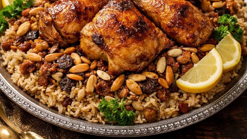 طريقة عمل أوزي الدجاج
