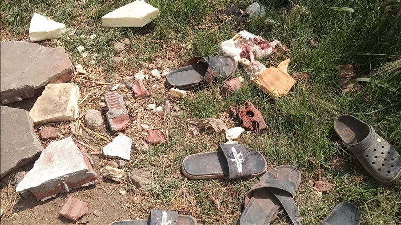 اثار حريق مزرعة شها،
