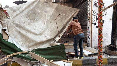 حملة لإزالة الإشغالات والتعديات بشوارع مدينة الخانكة بالقليوبية