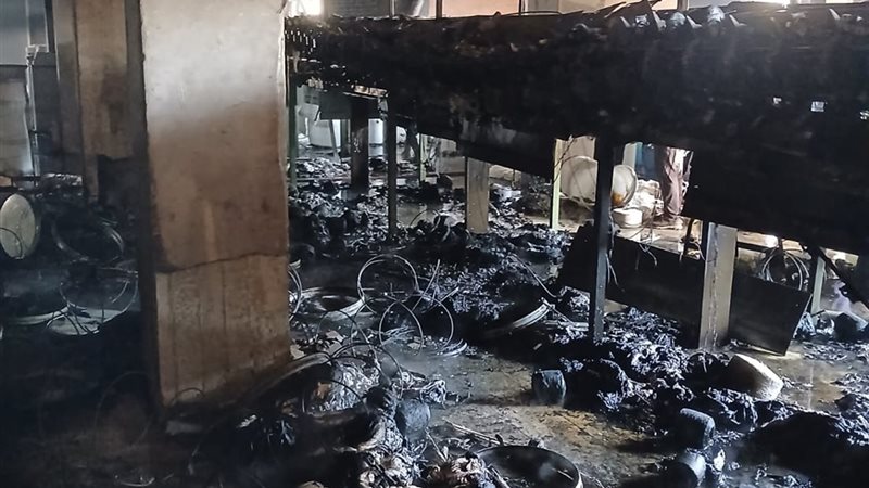حريق مصنع قطن ونسيج