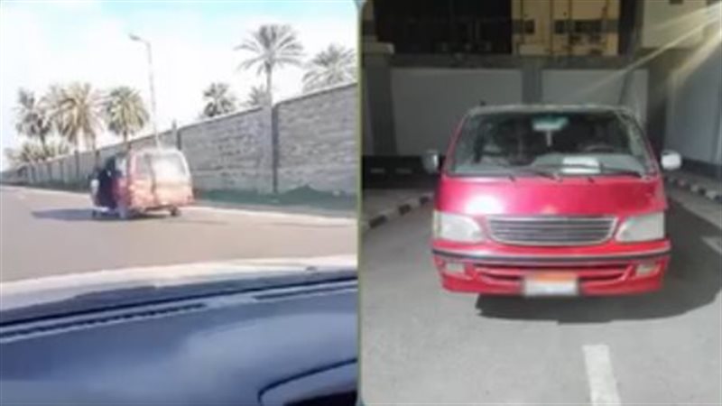 سقوط شخص من ميكروباص