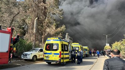 12 مصابا في حريق مصنع قطع غيار بطلخا في الدقهلية 