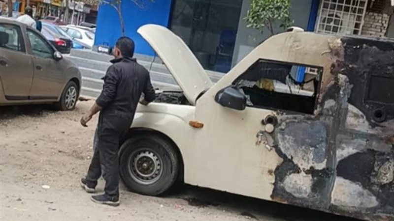 حريق سيارة نقل أموال