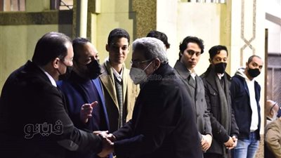 محمود سعد ومحمود التهامي وعبد الرحيم كمال في عزاء أحمد الحجار 