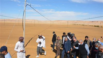 محافظ الوادي الجديد يتفقد أول مشروع زراعي بنظام الري المطري