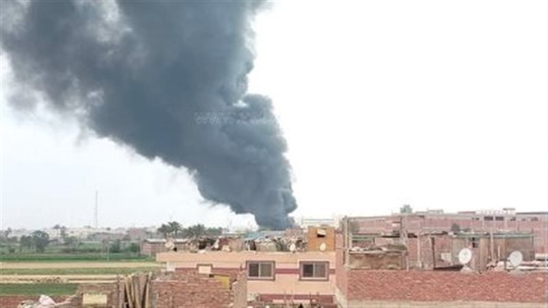 حريق هائل بمخزن موتوسيكلات