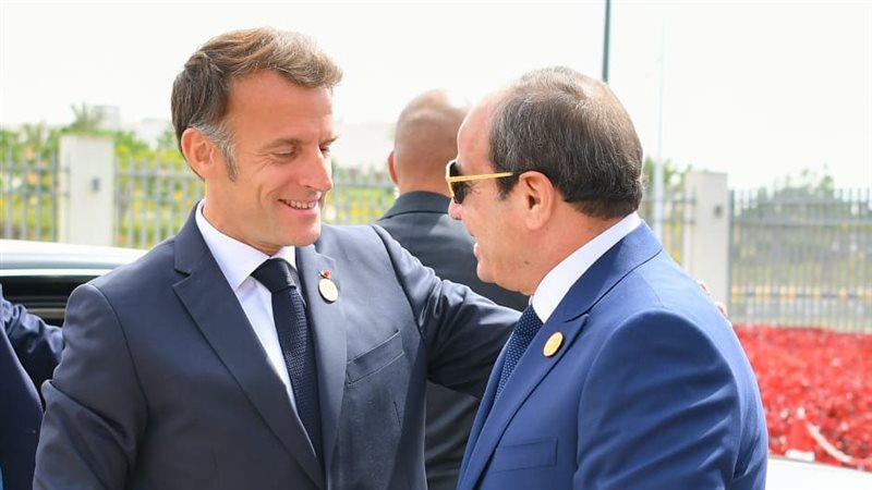 الرئيس السيسي وماكرون،
