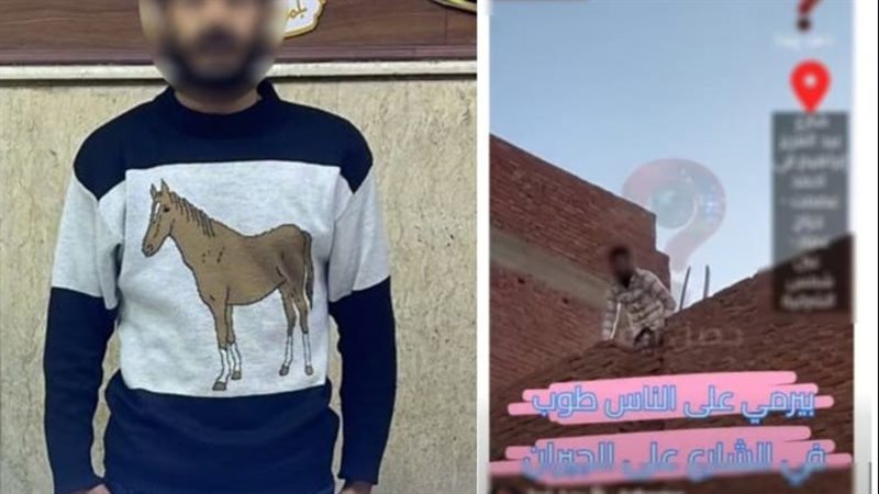 ضبط عاطل ألقى الحجارة