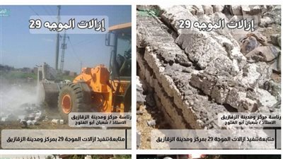 إزالة 10 حالات تعدٍ على الأراضي الزراعية وأملاك الدولة بالشرقية 