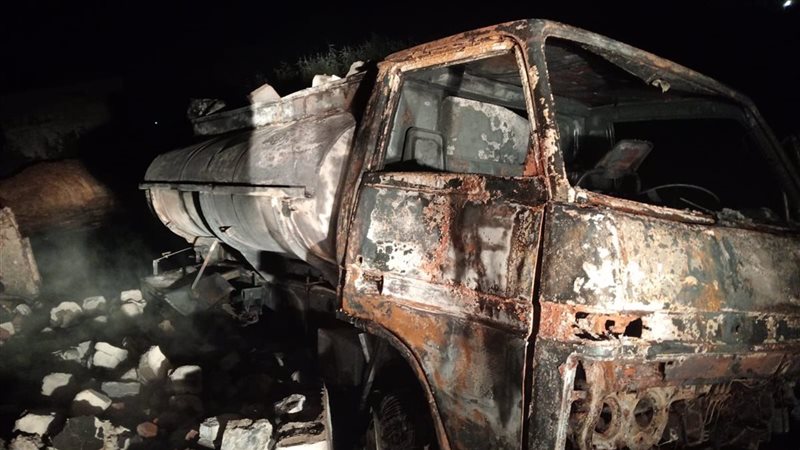 آثار الحريق بالمحطة