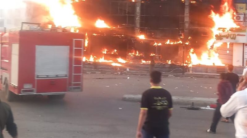 حريق بمطعم بالعبور،