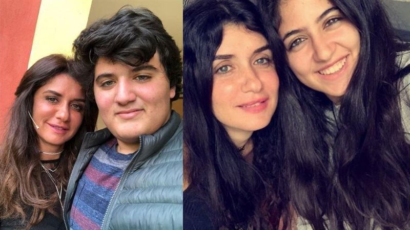غادة عادل وأبناؤها،