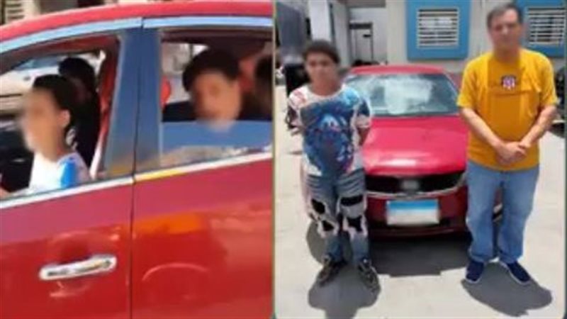 ضبط طفل قاد سيارة