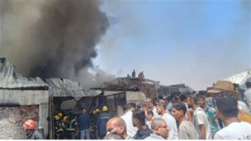 حريق مخزن بشق التعبان