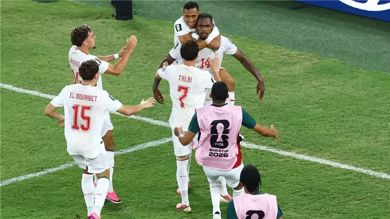احتفال لاعبي المغرب