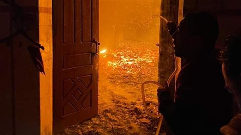 حريق مسجد الشيخ علم