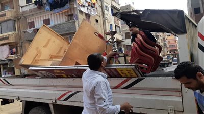 رفع وإزالة 107 حالات إشغالات متنوعة من شوارع مدينة بني سويف
