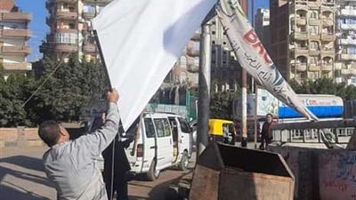 حملة لإزالة الإعلانات المخالفة بالأقصر